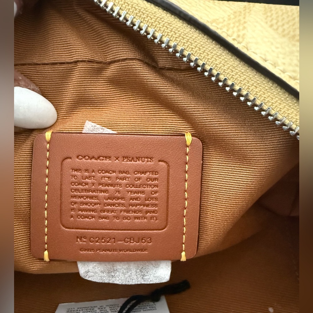Coach X Peanuts Satchel Crossbody Bag In Signature Canvas With Charlie Brown - Picture 14 of 14